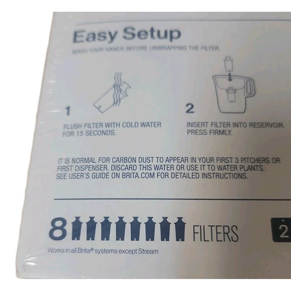 Authentic Brita OB03 Pitcher Replacement Filters - 8 Pack  New/Sealed